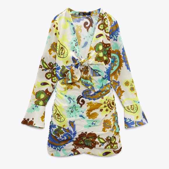 Zara Printed Mini Dress - Picture 5 of 9